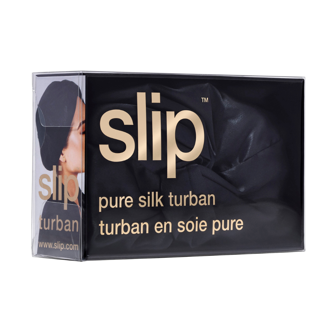 Slip Silk Black Turban