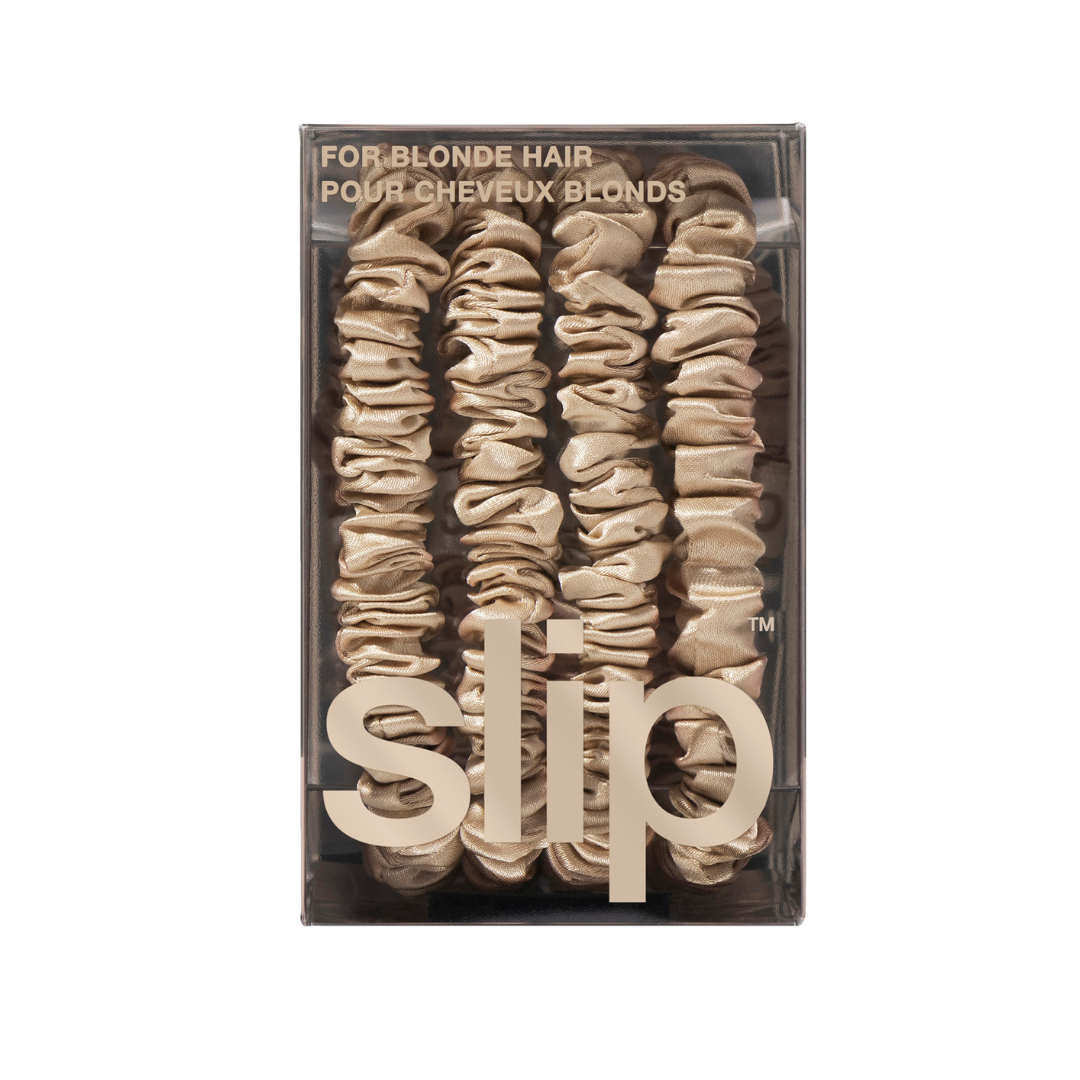 Slip Silk Back to Basics Skinny Scrunchies Blonde