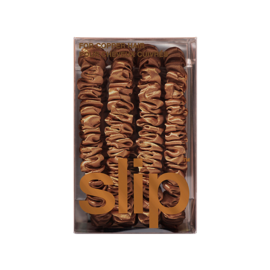 Slip Silk Back to Basics Skinny Scrunchies Copper