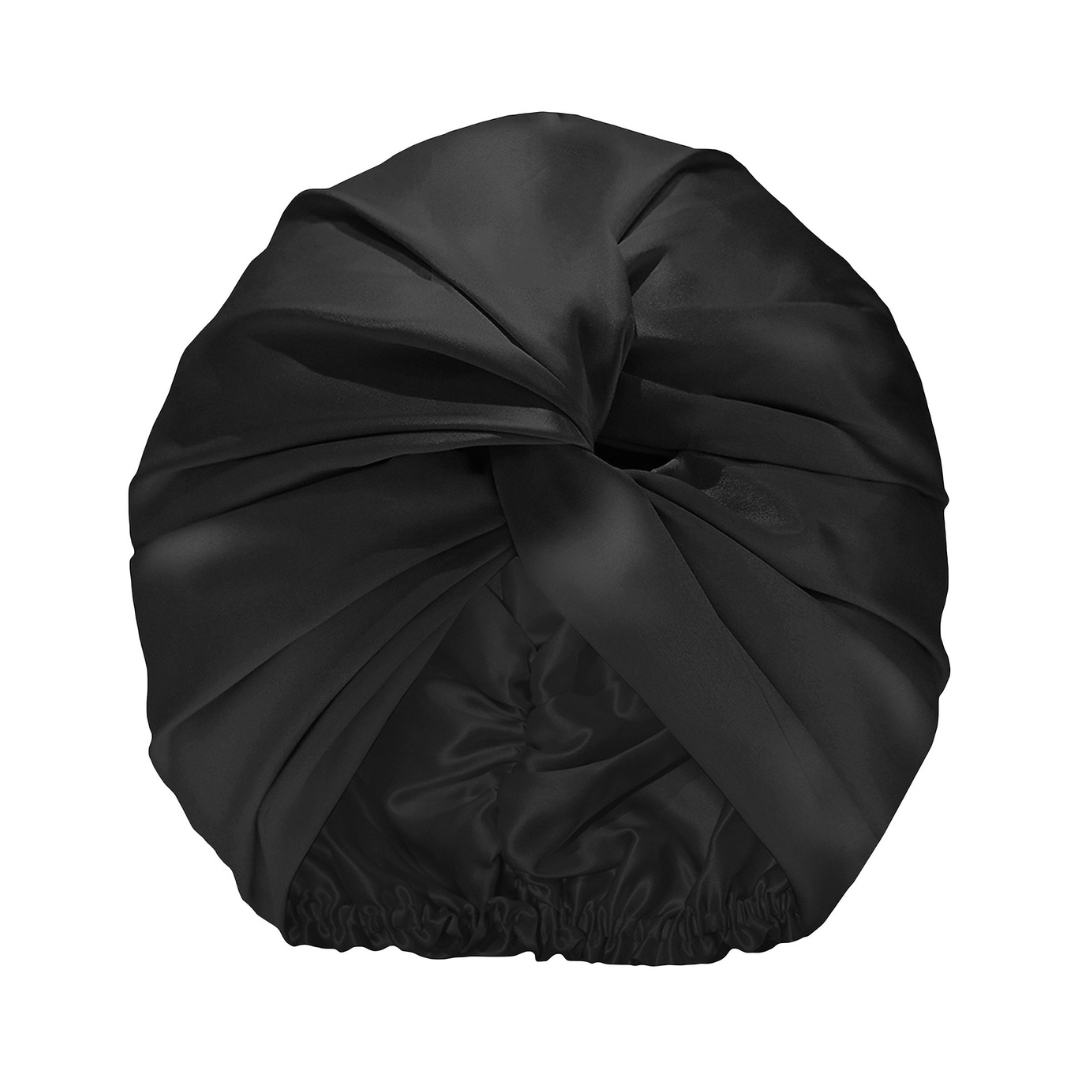 Slip Silk Black Turban