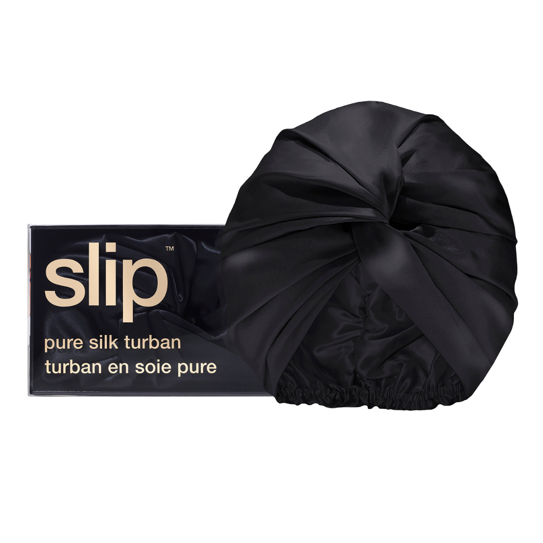 Slip Silk Black Turban