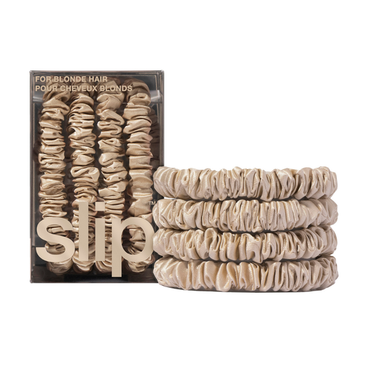 Slip Silk Back to Basics Skinny Scrunchies Blonde