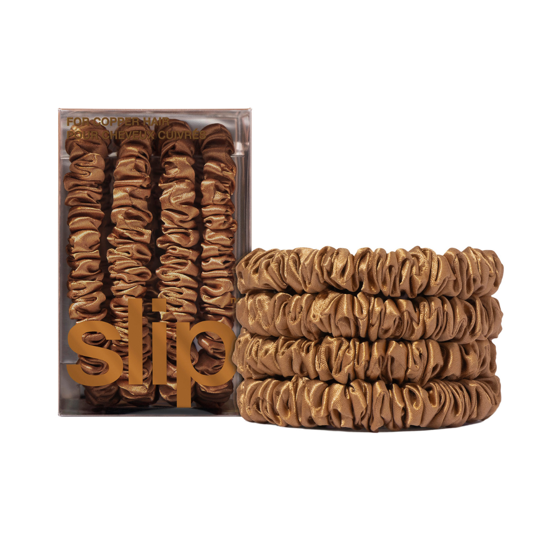 Slip Silk Back to Basics Skinny Scrunchies Copper