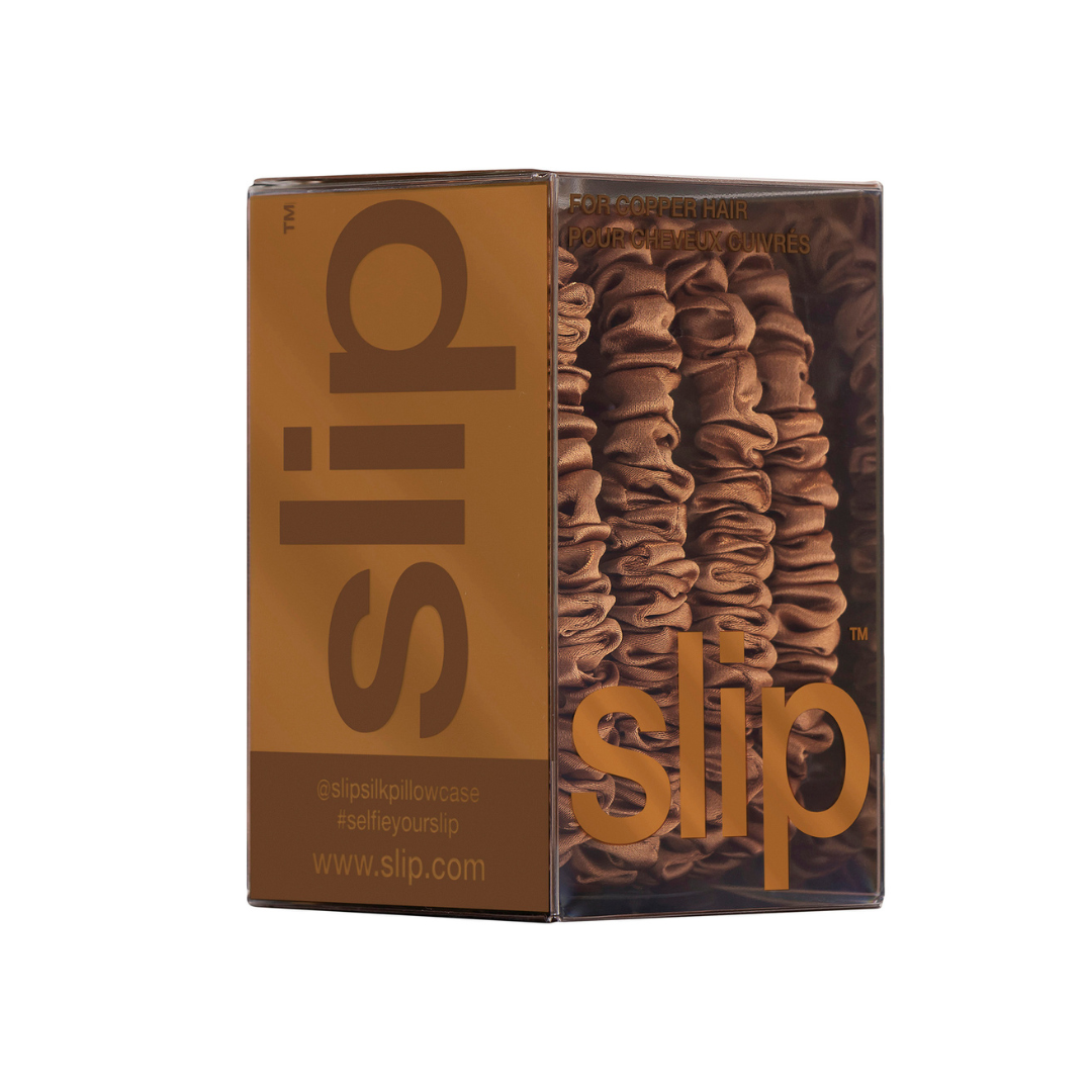 Slip Silk Back to Basics Skinny Scrunchies Copper