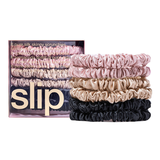 Slip Silk Multi Skinny Scrunchies 6pk