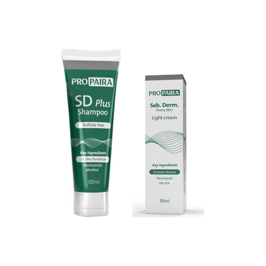 Hair Restore Bundle: Propaira SD Plus Shampoo 100ml and Seb. Derm. Light Cream